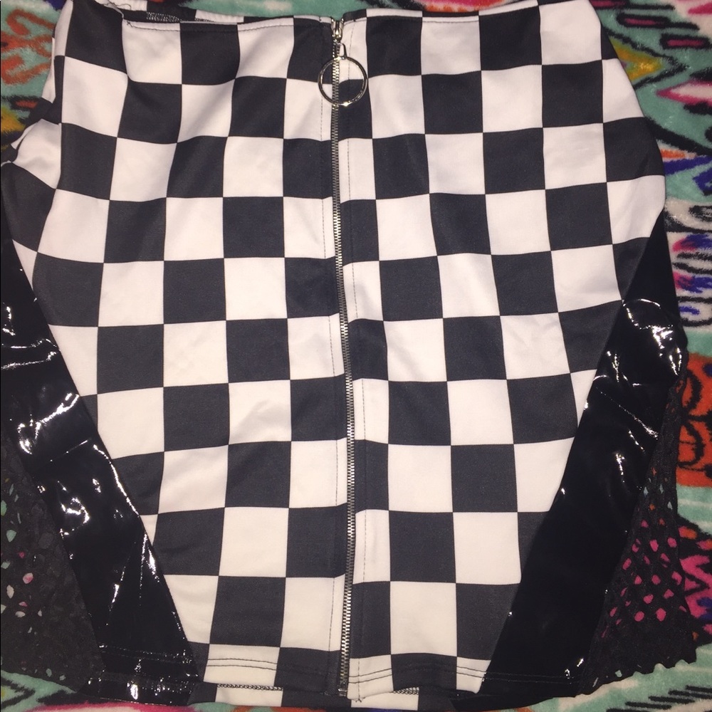 Fashion Nova checkered skirt